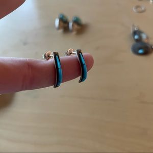 Turquoise half hoops